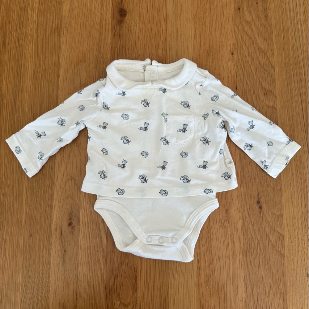 Sergent Major White Patterned Kids Bodysuit